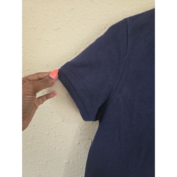 Lacoste Women's Navy Blue Stretch Polo Shirt, Size 42 Or L/XL - Picture 2 of 5